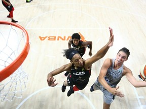Bridget Carleton (6) of the Minnesota Lynx shoots the ball against the Las Vegas Aces on Sept. 10, 2020, at Feld Entertainment Center in Palmetto, Fla. Copyright 2020 NBAE (Photo by Stephen Gosling/NBAE via Getty Images)