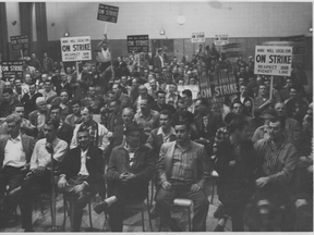 Inco workers in Sudbury on the eve of the 1958 strike.