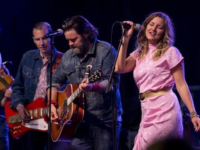 Kelly Prescott joins Shawn Creamer and The Dead Flowers on an outdoor stage during the Canadian Country Music Association's Country Music Week at Budweiser Gardens in London, Ont. on Saturday September 10, 2016. (Free Press file photo)