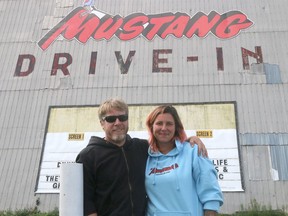 Drew Downs and Dawn Laing took over as owners of the Mustang Drive-In Prince Edward County just after the COVID-19 pandemic took hold. (Bruce Bell/Postmedia Network)