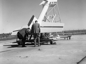 Between 1954 and 1957 nine one-eighth scale models of the cancelled Avro Arrow plane were fired over Lake Ontario from Point Petre in Prince Edward County to test the design of the plane. Efforts are once again underway to recover the models from the bottom of Lake Ontario.
FILE