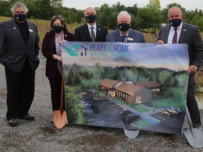 Ground was broken Wednesday for the new $9.5 million Hospice Quinte Care Centre in Bayside. Joining in the ground breaking ceremony were Hospice Quinte Board Chairman Bill MacKay, Hospice Quinte Executive Director Jennifer May-Anderson, Belleville Mayor Mitch Panciuk, Quinte West Mayor Jim Harrison, and Bay of Quinte MPP and Ontario Minister of Children, Community and Social Services Todd Smith.
TIM MEEKS