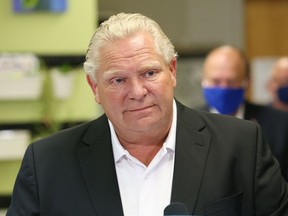 Premier Doug Ford said the province is closely watching spiking COVID-19 numbers after the province recorded more than 300 new lab-confirmed cases Monday. Locally, the number of lab-confirmed cases has not changed.
FILE