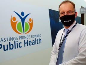 Medical officer of health Dr. Piotr Oglaza wears a mask Tuesday, September 15, 2020 in Belleville, Ont. He said more caution is needed this fall to prevent the spread of COVID-19. Luke Hendry/The  Intelligencer/Postmedia Network