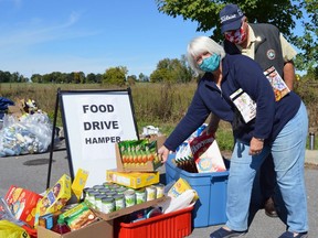 Lise and Bill Richardson travelled from Belleville last Saturday to make a generous donation to Stirling Rotary’s Bottle Drive/Food drive in support of the local Food Bank. Along with their empties, the Richardson’s also donated many non-perishable food items to the cause.
TERRY VOLLUM