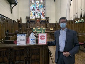 Rev. Paul Silcox of Grace Anglican Church is ready to welcome parishioners for an in-person service on Sunday for the first time in more than six months. The church has implemented many safety guidelines.