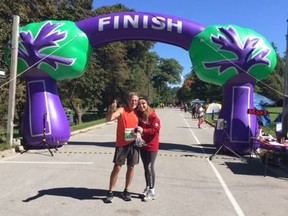 Rick Mannen, with wife Josie, won the Six Hour Ultra at the Dam Hill Ultra Races on Saturday at Springbank Park in London, Ont.