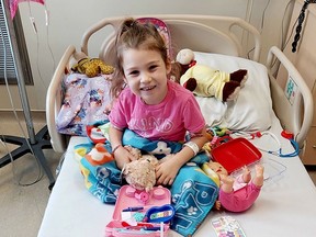 Waking up at Kingston General Hospital, Hope McCallum smiles at her mother (behind the camera). (SUBMITTED PHOTO)