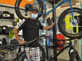 The recent theft of two bicycles from Pitt Street's Bicycle World left owner Allan McGimpsey no other choice than to take extra precautions. Photo taken on Tuesday September 1, 2020 in Cornwall, Ont. Francis Racine/Cornwall Standard-Freeholder/Postmedia Network