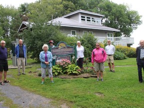 Several of the Cooper Marsh Conservators, along with some supporters, in front of the Visitor's Centre. Photo on Sunday, September 13, 2020, in South Lancaster, Ont. Todd Hambleton/Cornwall Standard-Freeholder/Postmedia Network