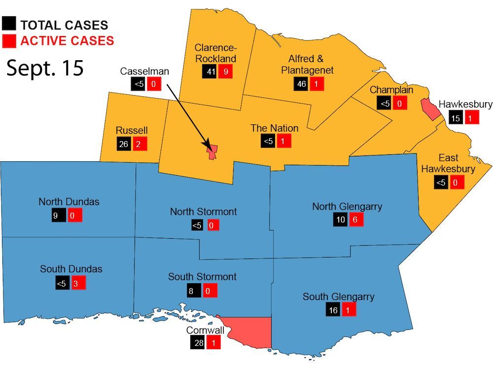 Four new COVID19 cases within PrescottRussell Cornwall Standard