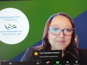 Social Development Council executive director Carilyne Hebert during the virtual annual genera meeting, held on Tuesday morning. Photo on Tuesday, September 22, 2020, in Cornwall, Ont. Todd Hambleton/Cornwall Standard-Freeholder/Postmedia Network