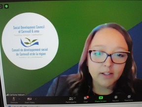 Social Development Council executive director Carilyne Hebert during the virtual annual general meeting, held on Tuesday morning. Photo on Tuesday, September 22, 2020, in Cornwall, Ont. Todd Hambleton/Cornwall Standard-Freeholder/Postmedia Network