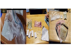 Handout/Cornwall Standard-Freeholder/Postmedia Network Image provided by SDG OPP of the crystal methamphetamine, cocaine, hydromorphone, and other items seized from a Caldwell Drive residence in Iroquois, Ont., on Sept. 10, 2020. Handout Not For Resale