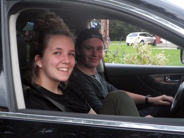 All smiles for this pair, visiting the 209th Williamstown Fair, held as a drive-through event on Saturday September 5, 2020 in Williamstown, Ont. Joshua Santos/Cornwall Standard-Freeholder/Postmedia Network