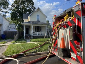 Chatham-Kent firefighters respond to a fire at 77 King St. E. in Chatham, Ont., on Thursday, Sept., 3, 2020 (Chatham-Kent Fire Department Photo)