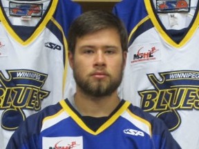 New Kenora Thistles head coach Scott Parsons during his time with the Manitoba Junior Hockey League's Winnipeg Blues.