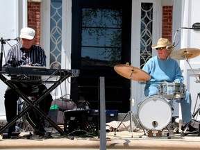 Tim Hallman and Doug Gravelle of Spare Change, one of the featured bands at Music on the Block, a series of free weekend live pop-up and porch concerts happening in Gananoque in September.   
Lorraine Payette/For Postmedia Network