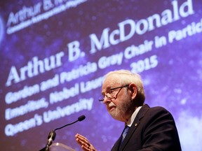 A new ventilator design created by an international team that included Queen's University professor emeritus and Nobel Prize laureate Arthur McDonald received Health Canada approval. (Elliot Ferguson/The Whig-Standard)