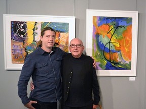 Lionel Venne's "Up the Garden Path" Exhibition had an Opening Reception at the Museum on Sunday, September 20th. In the photo is Venne and including pianist Jesse Raycraft.
