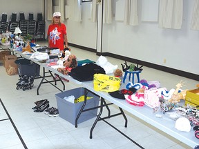 Photo by KEVIN McSHEFFREY/THE STANDARD
Patricia Shaw, organizer of the Terry Fox Run in Elliot Lake for the past eight years, hosted a garage sale at the Moose Family Centre on Saturday, Sept. 5. The money raise is to go to the Terry Fox Foundation.