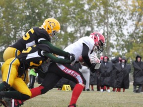 The Melfort Comets took down the Nipawin Bears in 9 man football at LP Miller School in Nipawin on Friday, October 4. The Bears were facing a significant shortfall early in the game but came back enough that the final score was 51-21 for the visiting Comets.