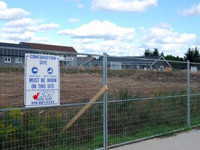A fence surrounds the site where Owen Sound Housing Company is planning to build a new 60-unit apartment building in its Odawa Heights development in Owen Sound. DENIS LANGLOIS
