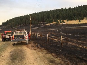 Pincher Creek Emergency Services respond to the Snake Trail fire in August.