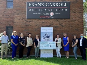 Frank Carroll Financial has contributed $10,000 as a Gift of Humanity Sponsor of the Pembroke Reigonal Hospital Foundation's 2020 Un-Gala @ Home Event. In the photo from left, Glenn Casey, Laurie Serran, Amanda McLeese, Saskia Proost, Kelly Gale, Laura Carroll, Jennifer Austin, Debbie Girard and Roger Martin, hospital foundation executive director. Submitted photo