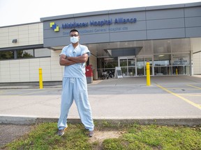 Orthopedic surgeon Dr. Vai Rajgopal works at the Strathroy Middlesex General Hospital. The local hospital's surgery volume is back to pre-pandemic levels, according to clinical services vice-president Rosemary Frketich. Derek Ruttan/The Postmedia Network