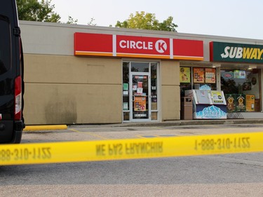 The OPP investigate after the Circle K was robbed on Tuesday September 15, 2020 in Petrolia, Ont. Terry Bridge/Sarnia Observer/Postmedia Network