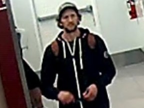 Sarnia police are searching for a suspect after several cell phones were stolen from a store in Lambton Mall on Sept. 4, 2020. (Handout)