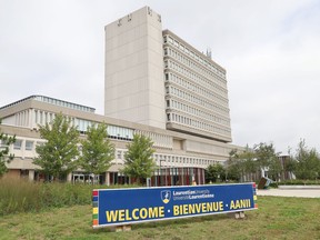 A sign has been erected welcoming back students in three languages at Laurentian University in Sudbury, Ont. on Monday August 24, 2020. Classes resume next week. John Lappa/Sudbury Star/Postmedia Network