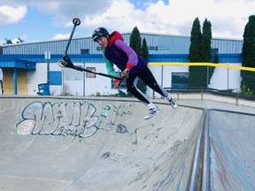 In this file photo, Nicholas MacPhee does a jump at the skateboard park in Minnow Lake, a city facility that will open on Labour Day. Mary Katherine Keown/The Sudbury Star