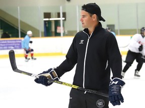 Bobby Chaumont, assistant coach of the Rayside-Balfour Canadians, looks on during a skills and development camp in Lively, Ont. on Wednesday September 16, 2020. John Lappa/Sudbury Star/Postmedia Network