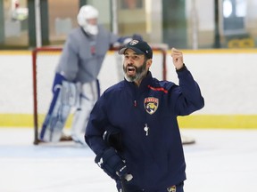 Retired NHL player and former Sudbury Wolves player Derek MacKenzie conducted a practice for the Rayside-Balfour Canadians in Lively, Ont. on Wednesday September 23, 2020.