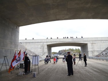 A bridge dedication ceremony was held for Sgt. Frederick Davidson on Wanup Pit Road near Highway 69 South on Thursday September 24, 2020. Davidson was killed in the line of duty in 1937 after being shot multiple times. John Lappa/Sudbury Star/Postmedia Network
