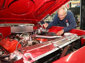 Gary Lonsberry, of Copper Cliff, Ont., shows off his 1968 Chevelle on Monday September 28, 2020. Lonsberry bought the car new when he was 18 years old. He sold the car and then bought it back and has been meticulously rebuilding the vehicle.