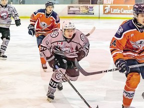Espanola Express in NOJHL action against the Soo Thunderbirds. in September 2019.