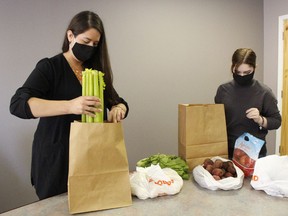 Jennifer Vachon, executive director with the Anti-Hunger Coalition Timmins (ACT), left and the program manager for the group, Amber McLaughlin, are currently working on a new program, the Good Food Market. They are asking community members to fill out a survey to help them launch the program. 

RICHA BHOSALE/The Daily Press