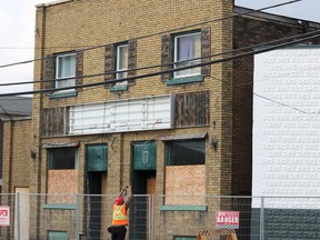 Demolition and production crews from the TV series "Salvage Kings," which airs on History Channel, were in South Porcupine on Tuesday to tear down the former Central Tavern building on Bruce Avenue.

ANDREW AUTIO/LOCAL JOURNALISM INITIATIVE