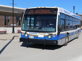 Timmins Transit has announced effective Sunday it will be transitioning to regular its Sunday schedule, while continuing to offer Saturday services the other six days of the week. FILE PHOTO/THE DAILY PRESS