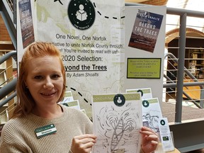 Library assistant Shannon Ringrose is the creator of the colouring contest sheets for One Novel One Norfolk. (CONTRIBUTED)