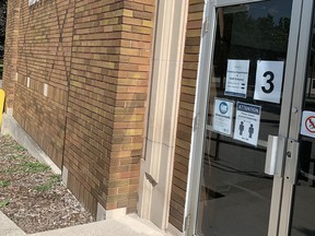 The West Perth municipal office on St. David Street has been reopened since Aug. 17, but by appointment only. Online and other procedures have made for few patrons having the need to drop in, averaging 10 a day. ANDY BADER/MITCHELL ADVOCATE