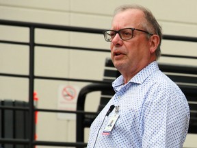 Lake of the Woods District Hospital CEO Ray Racette speaks at a funding announcement in June.