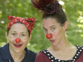 Angola Murdoch, right, as Mabel, and Natalie Fullerton, as Rose, are therapeutic clowning partners at St. Joseph's hospital in Toronto. SUPPLIED