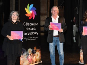 Denise Vitali (left), owner of the Sudbury School of Dance; singer/songwriter Chuck Labelle; and entertainer/entrepreneur and educator Pandora Topp were named last night as Excellence in the Arts Awards winners. Supplied photo