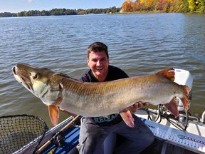 Mathieu Pigeon shows off the 50.5-inch muskie he caught on Lake Nipissing's West Arm last week.
Submitted Photo