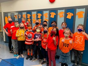 St. Theresa participated in Orange Shirt Day on Wednesday, Sept. 30. The day recognizes the history of residential schools and acknowledges the survivors' healing journey. Photo Supplied
