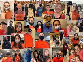 Peace River High School students are pictured in a collage put together to showcase their orange shirts that they wore in support of Orange Shirt Day.